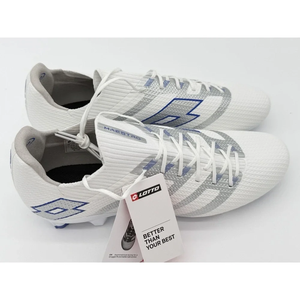 *Affordable!* Mens Size 11 - Lotto Maestro FG Soccer Cleats White Blue CE176
